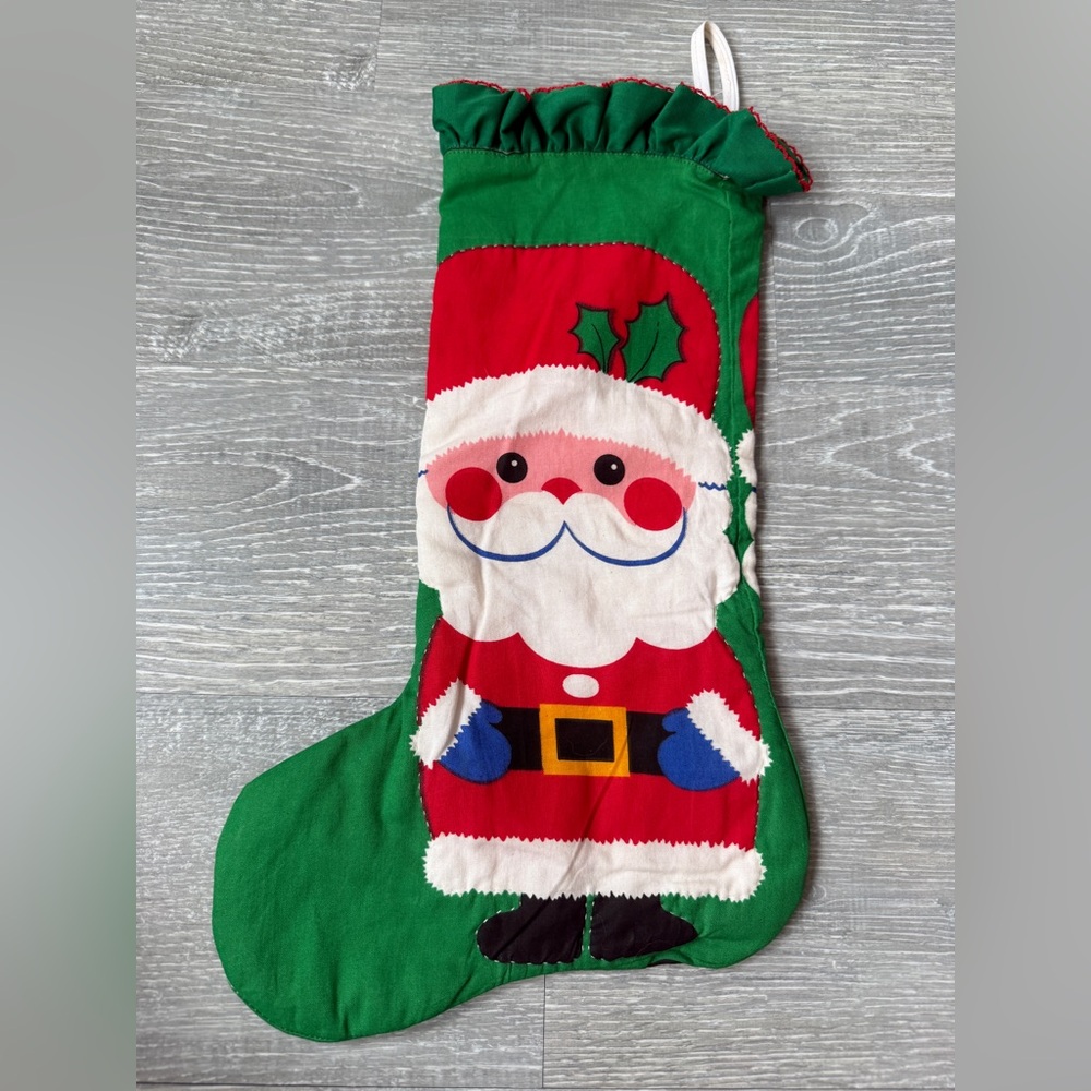 Vintage hand made Santa Christmas stocking